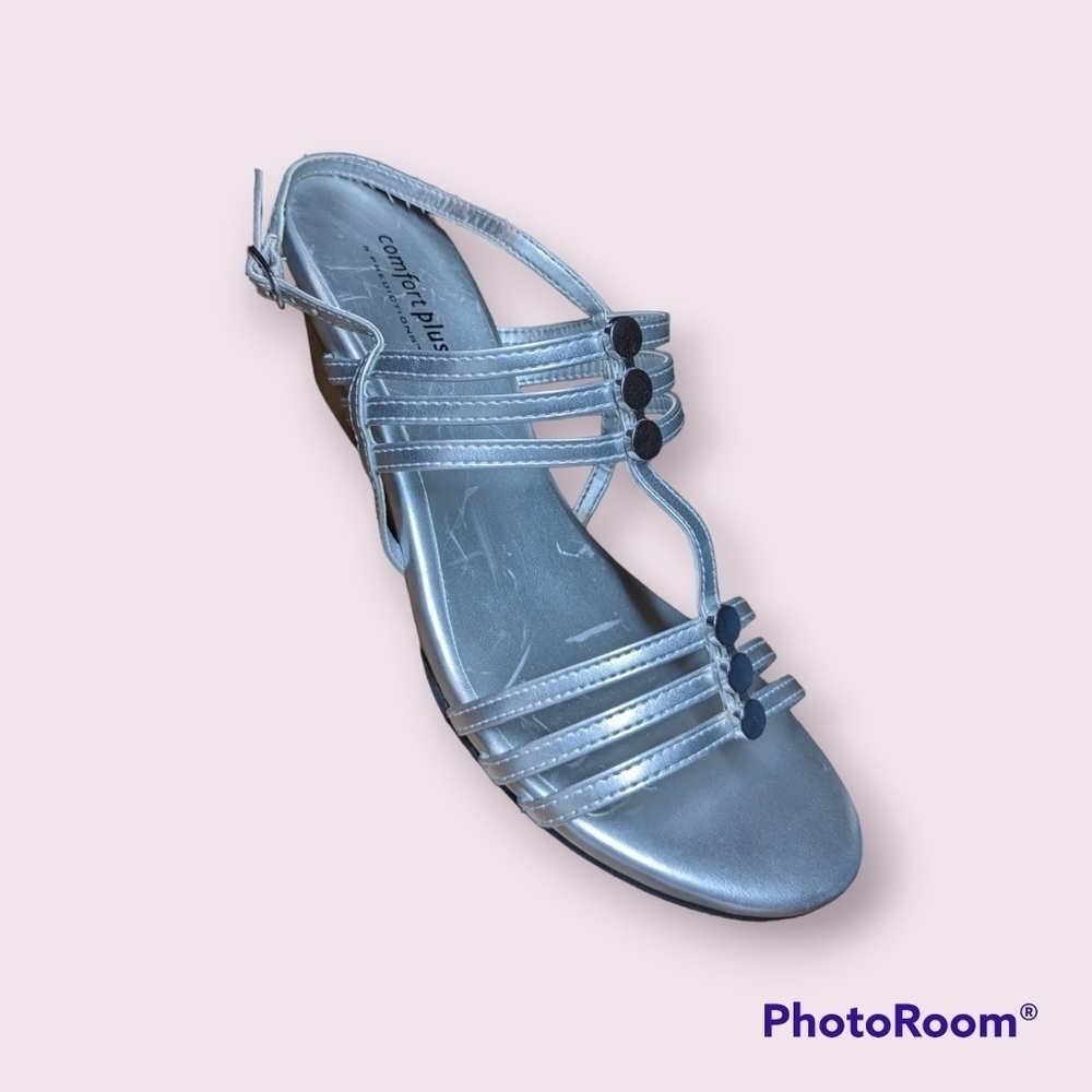 Comfort Plus by Predictions Silver Strappy Sandals